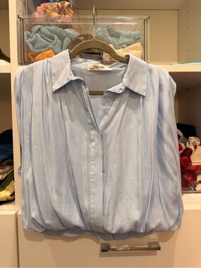 DO+BE Light Blue Blouse with Pleated Detail